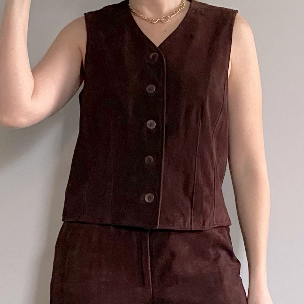 Burberry Vintage dark brown suede women’s vest